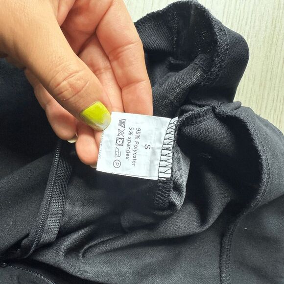 Black Skort Casual High Elastic Waist Shorts Split Hem Skorts Plain Skirt Small - Picture 5 of 8